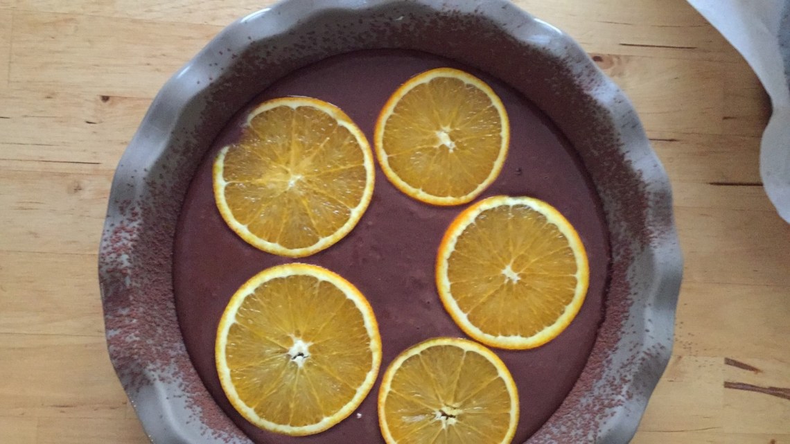 Torta all'acqua arancia e cacao